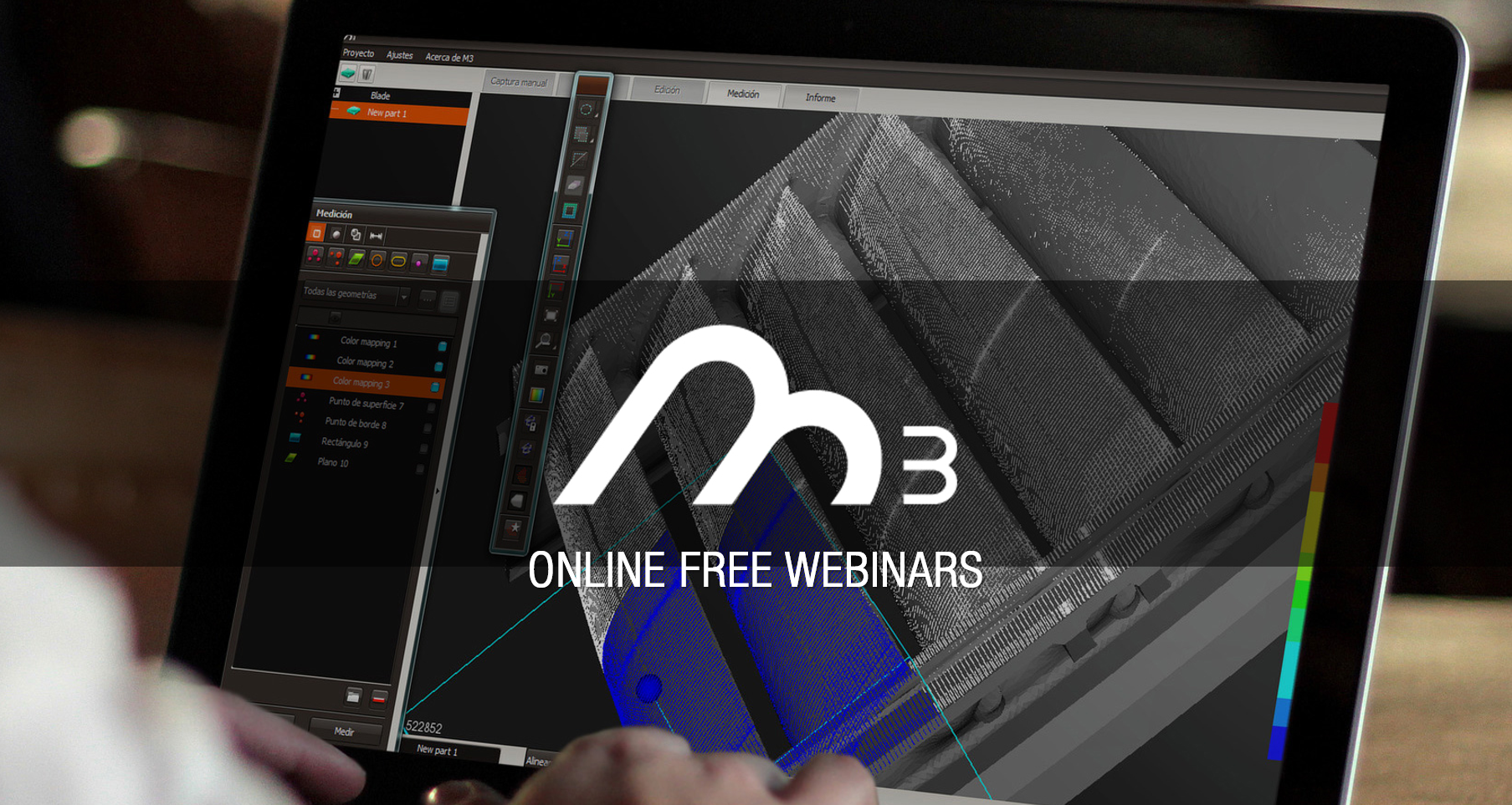 Innovalia Metrology launches a free webinar program to train its partners and clients and share new functionalities of M3, its dimensional measurement software